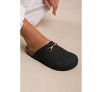Where's That From Women's 'Dublin' Open Back Slip On Loafer With Gold Detail in Black | Size: 8 Where's That From Black 8