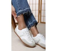Where's That From Women's Ensley Low Profile Panel Detailed Trainer in White | Size: 5