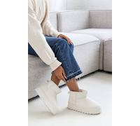 Where's That From Women's 'Eveline' Platform Fur Lining Ankle Boots in Cream | Size: 8 Where's That From Cream 8