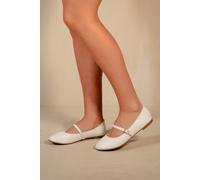 Womens Flat Pumps Girls Dolly Dollie Ballet Ballerina Ladies Work Smart Office Back to School Formal Comfort Round Toe Slip On Flats Shoes with Buckle Strap