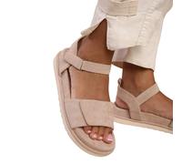 Where's That From Womens/Ladies Corfu Suede Multi Strap Touc4 UK Camel WM421