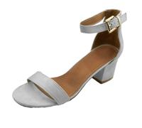Where's That From Womens/Ladies Emani Strappy Mid High Block Sandals - Light Grey - Light Grey - 3 UK