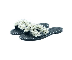 Where's That From Womens/Ladies Eve Pearl Flat Heel Sliders WM101