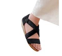 Where's That From Womens/Ladies Hummingbird Suede Crossover 5 UK Extra Wide Blac