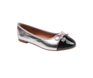 Where's That From Womens/Ladies Janice PU Bow Detail Flat Ba WM346