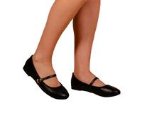Where's That From Womens/Ladies Josie Faux Leather Straps Ballerina Flats WM193