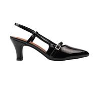 Where's That From Womens/Ladies On Point Buckle Sling Back Mid Heel Sandals