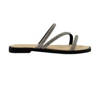 Where's That From Womens/Ladies Sparkling Strappy Flat Sandals - Black - Black - 4 UK