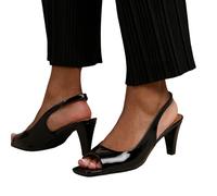 Where's That From Womens/Ladies Square Toe Mid Heel High Hee8 UK Black WM461