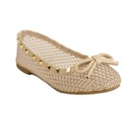 Where's That From Womens/Ladies Studded Trim Mesh Ballet Fla GT9156