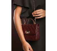 Where's That From Women's 'Meadow' Quilted Top Handle Bag with Twist Lock in Dark Brown Where's That From Dark Brown One Size