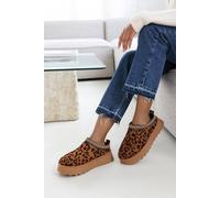Where's That From Women's 'Meilani' Cosy Faux-Suede Fur Lining Platform Low Ankle Boot in Dark Brown | Size: 3 Where's That From Dark Brown 3