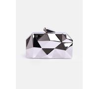 Where's That From Melanie Geometric Pattern Clutch Bag in Silver - STANDARD - SILVER