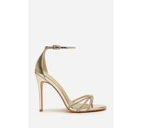 Where's That From Women's 'Quinley' Embellished Strappy Stiletto Heels in Gold | Size: 5
