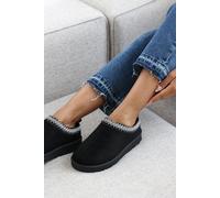 Where's That From Women's 'Reina' Cosy Faux-Suede Fur Lining Slipper in Black | Size: 5 Where's That From Black 5