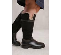 Where's That From 'wynter' Wide Calf Knee High Boots With Fur Trim And Lining In Black Black 4E