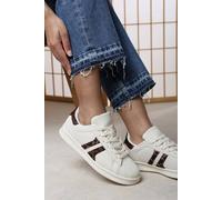 Where's That From Yamileth Stripe Panel Detailed Trainer In Beige