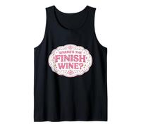 Where's The Finish Wine Lover Runner Running Race Joke Quote Tank Top