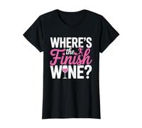 Where's The Finish Wine Running Value Graphic T-Shirt, Women, Black, S