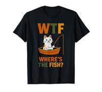Where's The Fish - Funny Pun Cat Fishing Lover T-Shirt
