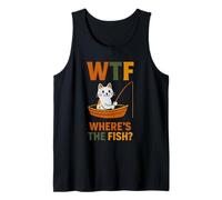 Where's The Fish - Funny Pun Cat Fishing Lover Tank Top