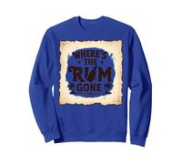 Where's The Rum Gone: Tropical Beach Party Sweatshirt, Adult Unisex, Royal Blue, M