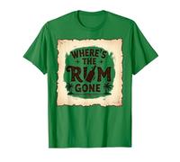 Where's the Rum Gone: Tropical Beach Party T-Shirt, Men, Kelly Green, Medium