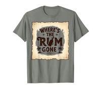 Where's the Rum Gone: Tropical Beach Party T-Shirt, Men, Olive Heather, Small