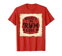 Where's The Rum Gone: Tropical Beach Party T-Shirt, Men, Red, XL