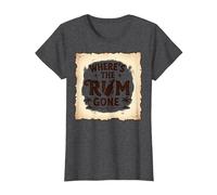 Where's The Rum Gone: Tropical Beach Party T-Shirt, Women, Dark Heather Grey, M