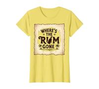 Where's The Rum Gone: Tropical Beach Party T-Shirt, Women, Lemon, 3XL