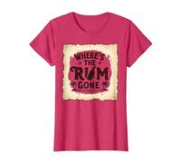 Where's the Rum Gone: Tropical Beach Party T-Shirt, Women, Red Heather, Small