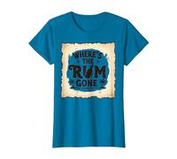 Where's the Rum Gone: Tropical Beach Party T-Shirt, Women, Sapphire Blue, Medium
