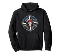 Wheres Wally Always Exploring Compass Pullover Hoodie