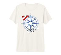 Where's Wally Compass Hat Glasses Nautical Fun Premium T-Shirt