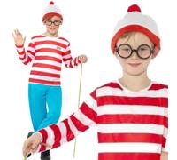Childs Boys Where's Wally Fancy Dress Costume, Hat & Glasses by Smiffys