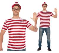 Where's Wally Kit Mens Ladies Instant Wally Fancy Dress Costume Kit New