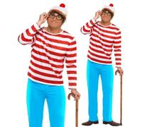 Large Adult's Where's Wally Costume - wheres costume wally mens fancy dress outfit book adult week licensed odlaw