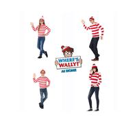 Wheres Wally Striped Top Cosplay Costume Halloween Party Props Adults Gift Kids