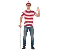 Where's Wally? Unisex Fancy Dress Costume Accessories Kit with Large T-Shirt