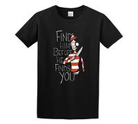 Where's Wally (Waldo) Find Him Before He Finds You O-Neck 100% Cotton Short Sleeve Unisex T-Shirt XL Black