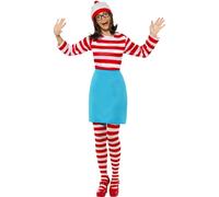 Where's Wally Wenda Adult Boys Girls Licensed Fancy Dress Costume World Book Day