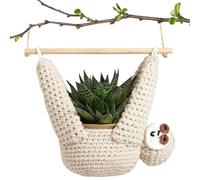 Whether it's a juicy or large, this sloth plant hanger has an adjustable height and a large capacity design, suitable for various sizes, macrame plant