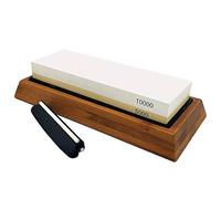 Whetstone Set, 5000/10000 Grit Double-Sided Knife Sharpening Stone Professional Sharpener for Kitchen Knives, Scissors, Chisels, Razors, Non-Slip Bamboo Base and Angle Guide