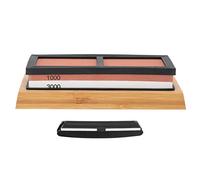 Whetstone Set White Corundum Double - Sided 1000/3000 Grit, Kitchen Knife Sharpener with Base - Durable Grindstone, Non - Slip Silicone Base, Ideal for Home and Outdoor