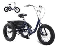 WhFKLca 20''x 4'' Fat Tire Adult Tricycles 7 Speed Cruise Trike with Shopping Large Basket for Women Men Vacation Outing Camping Entertainment Household Three-Wheeled Bicycles Blue