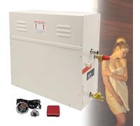 WhFKLca 3-18KW Steam Sauna Generator with LED Display Controller, Bath Steam Generator, Automatic Heating 35-55℃, With Heat Storage/Self-Draining,Suitable for Sauna/Shower/Bath/SPA 15KW