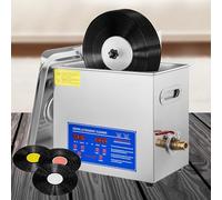WhFKLca 6l Ultrasonic Vinyl Record Cleaner, 40KHz 180W Ultrasonic Cleaner Machine with Digital Timer and Heater(0-30 Minutes), 6Pcs One Time(for 7-12inch Record), Automatic Rotation