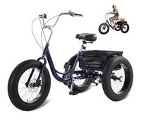 WhFKLca Adult Tricycles 7 Speed, 20 inch Fat Tire All-Terrain 3 Wheel Bikes, Three-Wheeled Bicycles Cruise Trike with Shopping Basket for Seniors, Women, Men, 450lb Capacity