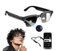 WhFKLca AI Smart Glasses HD 1080P Video Recorder with Bluetooth CallReal-Time Translation Music for Outdoor Daily Travel, Elastic Temple Tips, Wear All Day Without the Strain B